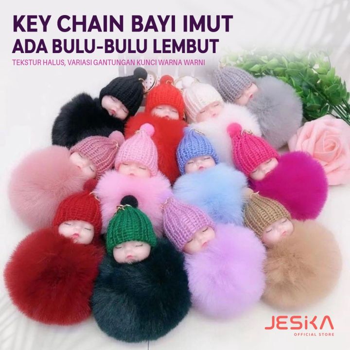Gantungan kunci bayi rajut lucu boneka motor mobil tas aesthetic estetik karakter lucu cute unik imut keren
