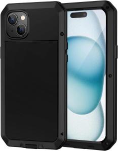 Tank Armor Metal Case For iPhone 17 18 Pro Air 17e 16e 16 15 14 13 12 11 Pro Max XS XR 8 7 Plus Heavy Duty Cover Screen Protect
