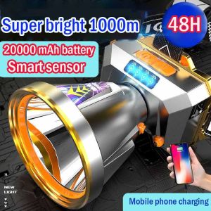 【COD/Original】Flashlight Strong headlight type-c Rechargeable Waterproof head-mounted flashlight Headlight