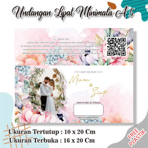 50 Pcs Undangan Pernikahan Lipat Minimalis (A)