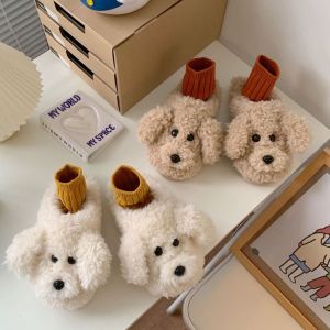YOCKY Soft Toy Poodle Slippers Lovely Cute Fluffy Puppy Slippers Casual Thick Sole Winter Dog Plush Slides Bedroom