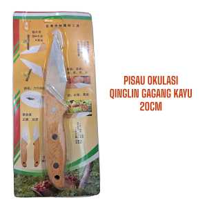 Pisau Okulasi Stek Cangkok Qinglin Panjang 20cm Gagang Kayu