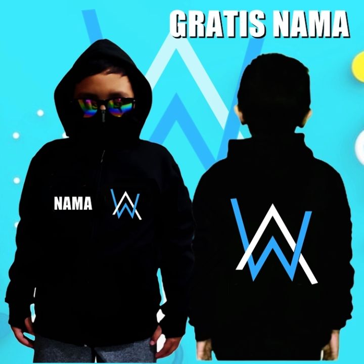 jaket alan walker anak laki perempuan model masker ninja usia 4-15