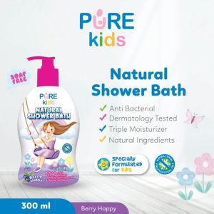 PureKids PUREKIDS Natural Shower Bath Body Wash / Sabun Mandi Cair Anak Bayi 100ml 300ml || PINEAPPLE BREEZE | LEMON FIZZ | BERRY HAPPY | APPLE BLAST