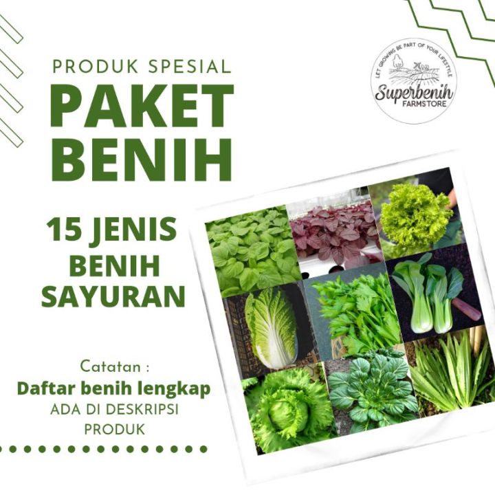 Paket 15 Jenis Benih Sayuran Daun untuk pemula, lengkap panen 25-30 ...