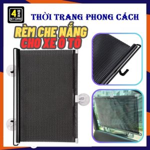 Rèm Che Chắn Nắng Xe Ô Tô Cuộn Gọn Chân Hút Nam Châm Cao Cấp - Tấm Che Nắng Xe Ô Tô Chống Nắng Tia UV Size 50/58 x 125Cm - Rèm Che Nắng dán tường cửa sổ phòng ngủ cửa kính ô tô