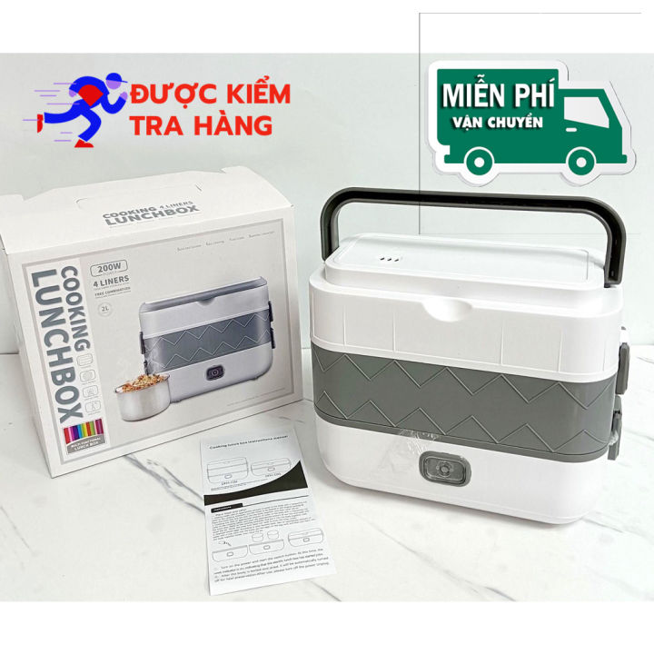 Cạp lồng cắm điện nấu cơm 2 tầng với 4 ngăn inox - Hộp cơm cắm điện ...