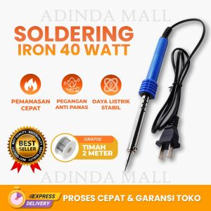Solder Listrik 40W Soldering Iron Adjustable Patri Pemanas Tembaga Electric High Quality Set Timah