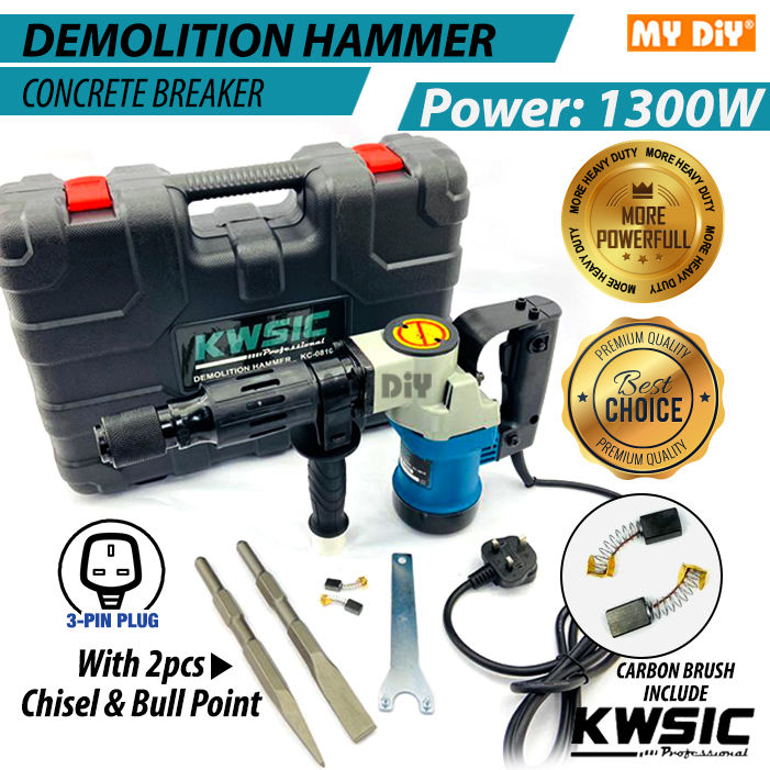 MYDIYHOMEDEPOT KWSIC Demolition Hammer Breaker 1300W KC0810 Rotary Hammer Pick Break 17mm WARRANTY 3 months Lazada