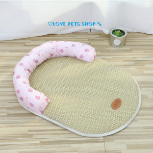 Thảm nệm nằm cho Chó mèo bằng chiếu mây kiêm gối kê đầu (mẫu mới) - Love Pets Shop