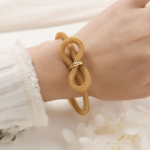 Bướm vàng Vòng tay mặt hình nơ phụ nữ-Phụ kiện đám cưới thời trang vòng tay hở