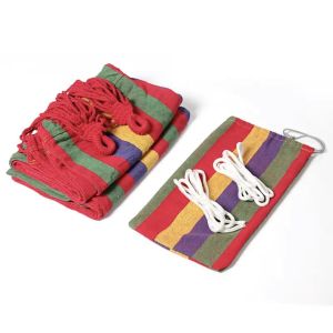 เปลญวน ขนาดใหญ่ 240*80cm เปลผ้าใบแบบป้องกันโรลโอเวอร์ เปลญวนแคมป์ปิ้งกลางแจ้ง เปลญวนชิงช้าลายรุ้ง แถมฟรีกระเป๋าเก็บและเชือก camping hammock