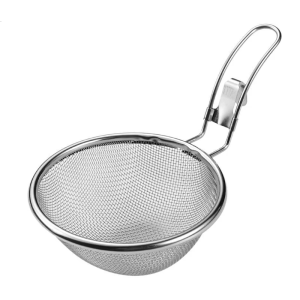 Stainless Steel Skimmer Fine Mesh Colander For Filtering Soup Frying Hanging Edges Kitchen Accessory