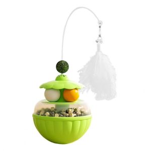AZDH Cây gậy dài Đồ chơi trêu mèo Có Chuông Lông vũ xoay Đồ chơi tương tác cho mèo Vui chơi đầy năng lượng Bền bỉ Bóng xếp hình lắc lư Phụ Kiện Cho Thú Cưng