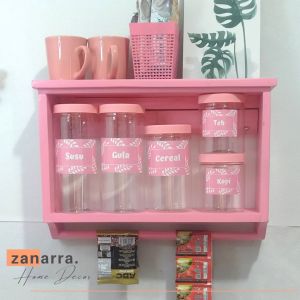 Rak Kopi Dapur Gantung MIni Bar Tempat Teh Minuman Coffe Susu Sachet