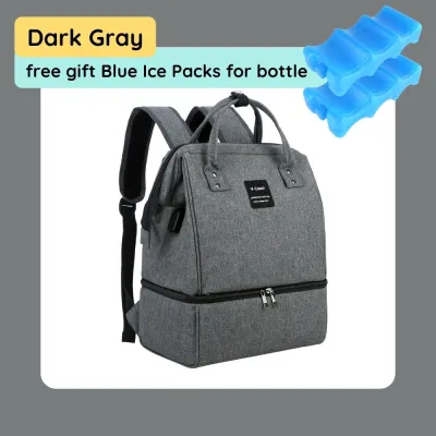[Free 2x Ice Packs] V-Coool Insulated Cooler Bag Backpack Mummy Bag For Breastmilk Baby Food Waterproof Large Capacity Diaper Bag Double Deck Breast Pump Accessories Breast Milk Keep Fresh Cold For Working Traveling Outing Daycare by 8miles 3423