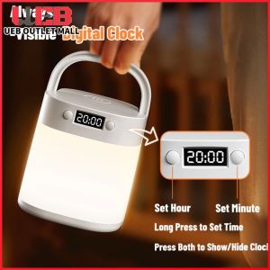 Baby Night Light with Touch Control and Clock for Kids Bedroom Nighttime Lighting