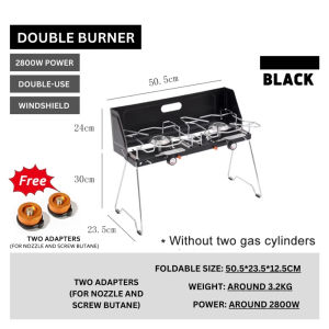 Lightweight Folding Dual Burners Camping Gas Stove  for Outdoor Cooking BBQOperation Knobs Gas Camping Stove Foldable Legs for Picnic
