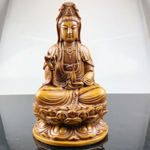 Wooden Guan Yin Bodhisattva Statue Kuan Yin Quan Yin Buddha for Feng Shui Meditation and Spiritual Decor Zen Gift for Home & Altar Decoration