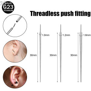 ZS 1ชิ้น14กรัม/16กรัม/18กรัม G23ไทเทเนียมแทรก Pins สำหรับเจาะ Threadless กดที่เหมาะสมสำหรับเครื่องประดับแท่งรูจมูกหูเจาะเครื่องมือ