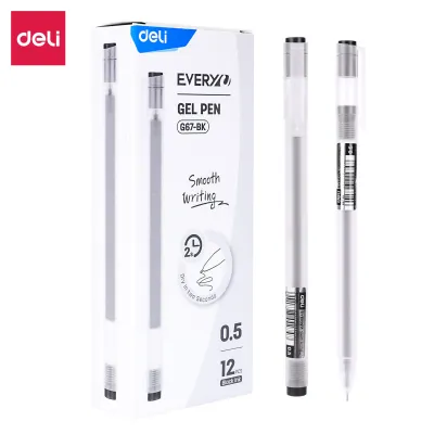 Deli Gel Pen / Pulpen Gel 0.5mm Kapasitas Tinta 800 Meter Penulisan Halus EG67