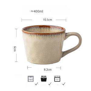 Locaupin Vintage Gradient Couple Mugs  Retro Ceramic Coffee Cup Set for Lovers  Gift-Ready Romantic Drinkware