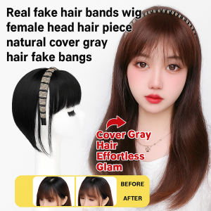 Wig Headband Air Bangs Wig Headbands Simulation Seamless Wig Hair Band Fake Hair Headband Hair Extension Clips Women