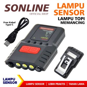 SONLINE- Lampu Sensor Warna Hitam /Lampu LED Sensor Ganda/LED Flashlight Portable