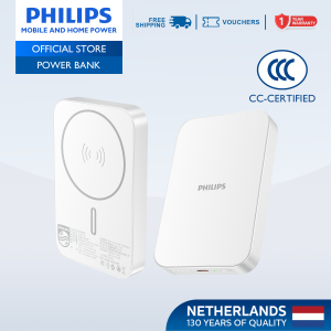 Philips 10000mAh Magnetic Wireless Power Bank 20W Fast Charging Type-C CCC Certified (Silver) iPhone Magsafe Power Bank