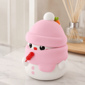 HULEQQI 1200mAh Foam Soap Dispenser Cute Snowman Snowman Shape Foam Hand Washer Creative Design ABS Material Automatic Soap Dispenser Home Use