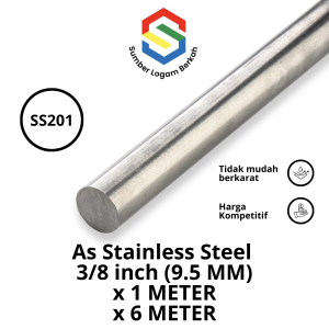 as 9.5 mm (3/8 inch) stainless steel 201