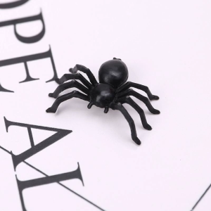 50Pcs Small Black Plastic Fake Spider Toys Funny Joke Prank Props Halloween Deco