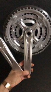 Bộ đùi đĩa nhôm dành cho xe đạp 48 răng 3 tầng trắng