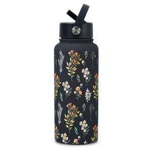 DADOMYD Large Capacity 1L Sports Water Bottle Vacuum Insulation Stainless Steel Thermos Cup Creative Straw Lid Drinking Cup Sports Use