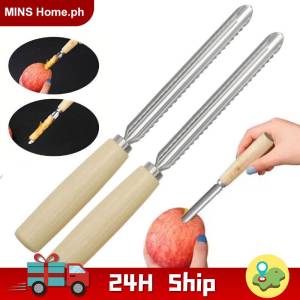 Stainless Steel Fruit Corer Apple Pear Corer Remover Tool Manual Kitchen Core Remover with Wood Handle for Fruit Juice