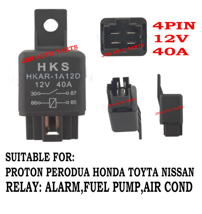RELAY Universal 12V 40A (4PIN) Car Automotive Relay Alarm Relay Fuel