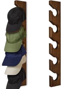 Wall-Mounted Solid Wood Cap Display Rack Hat Rack Hat Storage Rack Baseball Cap Rack  Adjustable Hooks Hat Rack Hat Hang Hooks