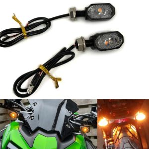 2pcs Motorcycle Turn Signals Lights Mini Flashers LED Indicator Lamps Directional Accessories For Honda Suzuki Yamaha