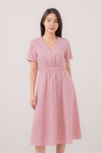 RIMINI - Dress Wanita Casual Vneck Lengan Pendek xs-xl - Amery Dress - 85629