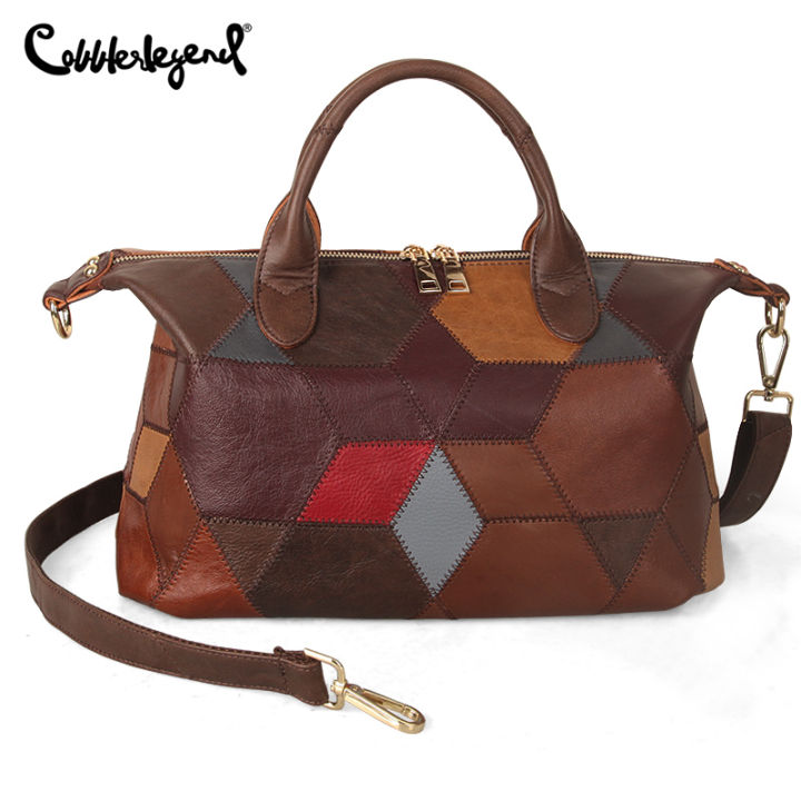 Cobbler Legend Genuine Leather Shoulder Bag for Women Luxury Handbag Crossbody Tote Bag Women Boston Bags Ladies Purse