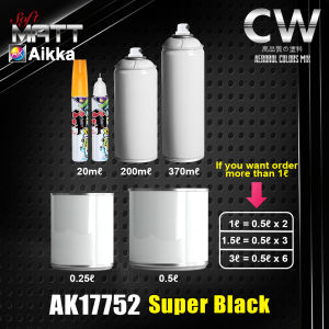 2K Paint  AIKKA AK17752 Super Black  SOFT MATT SERIES Car Motor Paint DIY Aerosol Spray Bottle Cat Bancuh Kereta 车漆