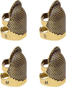 4 Pack Sewing Thimble Finger Protector Adjustable Finger Metal Shield Protector Pin Needles Sewing Quilting Craft Accessories DIY Sewing Tools Needlework(2 Size)