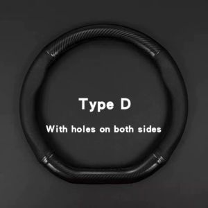 D/O Shape 6D Carbon Car Steering Wheel Full Cover PU Leather Breathable Anti Slip Grip M Size Kereta