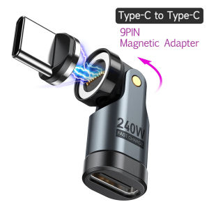 240W magnetic USB C adapter 9pin USB type C fast charge cable USB C female converter for Samsung iPhone 15 Pro iPad