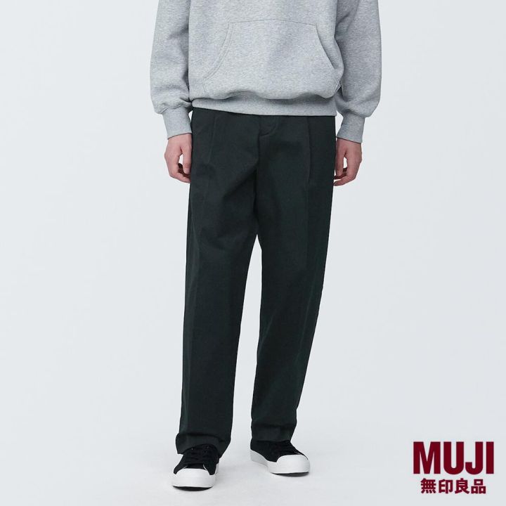 MUJI Men Stretch Chino Darted Wide-Fit Pants Lazada Singapore