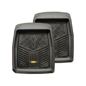 LEOMAX ถาดปูพื้นรถยนต์ พรมปูพื้นรถยนต์ PVC รุ่น HYBRID  สีดำทึบ