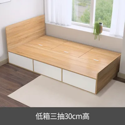 Small Household Tatami Single Bed 1.2m High Storage Panel Bed With Drawers Double Bed 1.5m Customisable