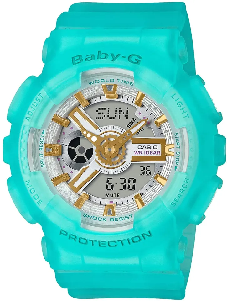Casio Baby-G Sea Glass Colors BA-110SC-2A WorldTime Analog Digital
