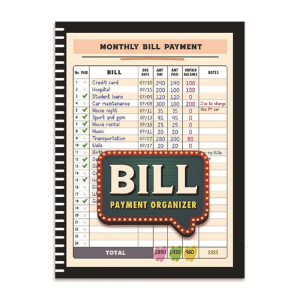 Comprehensive Bill Payment Notebook for Students and Small Business Owners with Intuitived Designing