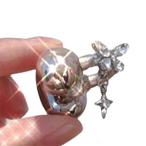 Lấp lánh cubics Zirconia bướm quyến rũ mở tai tai trang trí Tai nghe có thể tháo rời thời trang phụ kiện khuyên tai